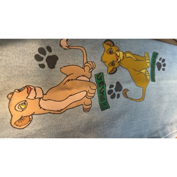 Vintage Disney The Lion King 90s Windbreaker Jacket  AND Simba Nala Jeans SZ 10 - Picture 10 of 16